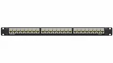 Патч-панель 19дюйм 1UCAT6А 24 модуля RJ45 неэкранированная DKC RN6APPU24