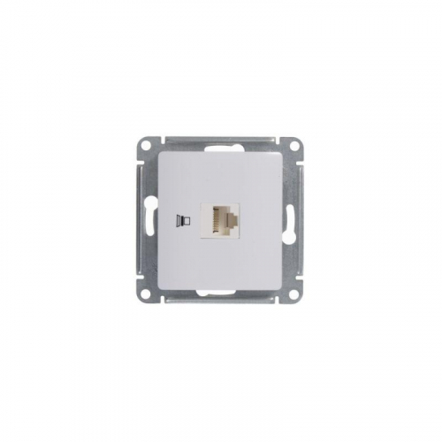 Розетка компьютерная 1-м СП Glossa RJ45 кат.5E механизм бел. SE GSL000181K фото 4