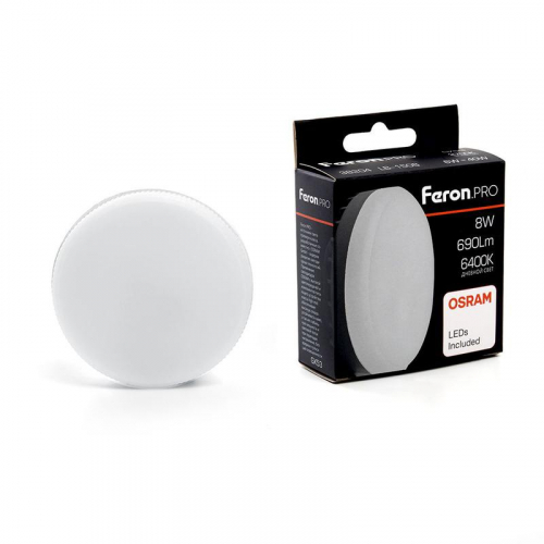 Лампа светодиодная LB-1508 OSRAM LED 8Вт 6400К GX53 230В FERON 38204
