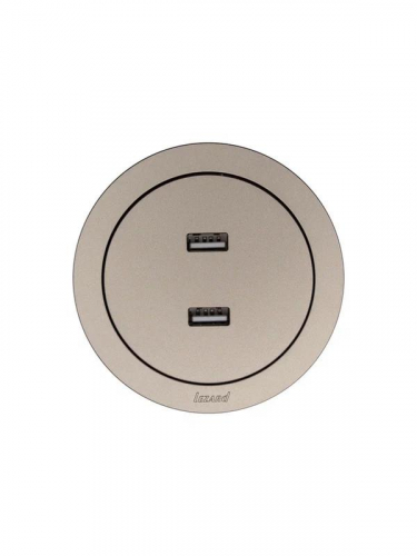 Розетка 2-м СП OSEN USB разъем механизм титан LEZARD 743-3788-192 фото 4