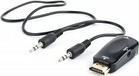 Адаптер интерфейсов 1920х1080, HDMI A (m)-VGA (f)-mini jack (f) Filum FL-A-HM-VGAF-mjack-1