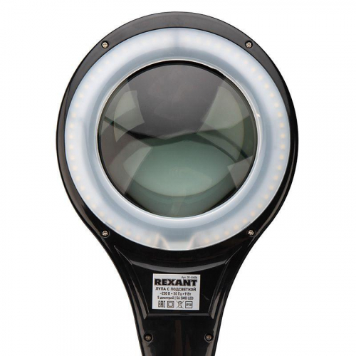 Лупа на струбцине круглая 5D с подсветкой 90LED черн. Rexant 31-0406 фото 12