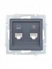 Розетка компьютерная + телефонная 2-м СП Vesna механизм графит LEZARD 742-3488-143