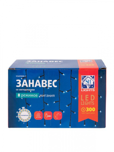 Гирлянда "Занавес" ICLLD300M-C 300LED RGB 3х3м 8 режимов IP20 SHLights 4690601052995 фото 5
