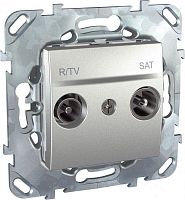 Механизм розетки СП R-TV-SAT Unica Top проходная алюм. SchE MGU5.456.30ZD