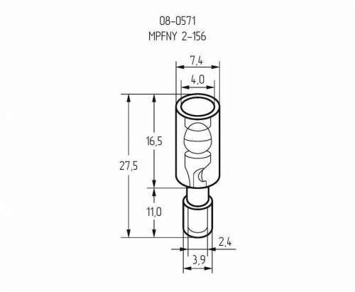 Разъем штекерный полностью изол. (AEM 2-156A) (уп.100шт) Rexant 08-0571 фото 4