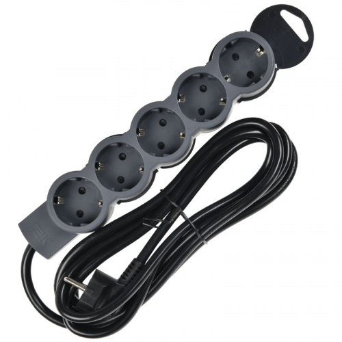 Удлинитель STANDARD У05 5 мест 3м 3х1.5кв.мм 16А черн. IEK 695047 фото 2