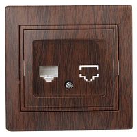 Розетка компьютерная 1-м СП Plano 1-303-10 RJ45 IP20 венге Intro Б0030088