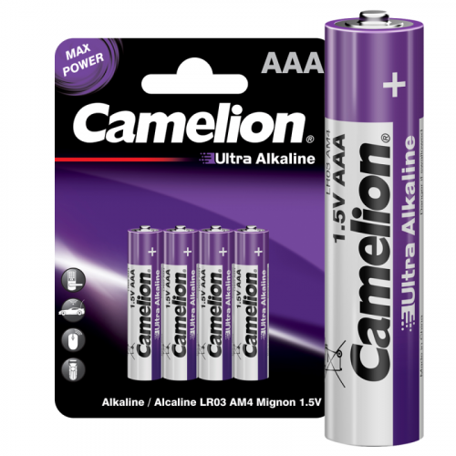 Элемент питания алкалиновый AAA/LR03 1.5В Ultra BL-4 (уп.4шт) Camelion14985