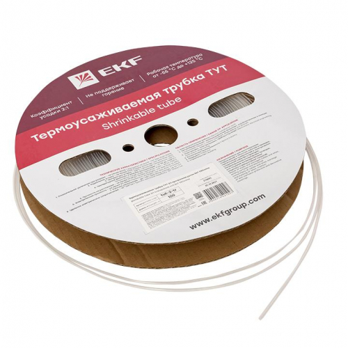 Трубка термоусадочная ТУТ 2/1 прозр. (уп.100м) PROxima EKF tut-2-tr фото 4