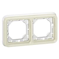 Рамка 2-м Plexo с суппортом IP55 бел. Leg 069694