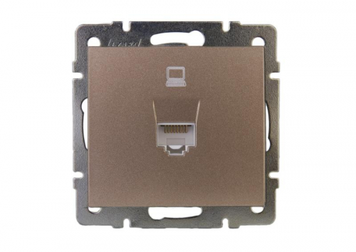 Механизм розетки компьютерной RJ45 Рейн матов. бронз. LEZARD 703-3188-139