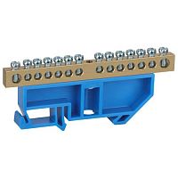 Шина N "ноль" на DIN-изоляторе ШНИ-8х12-14-Д син. NO-224-93 Эра Б0062906