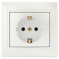 Розетка 1-м СП Plano 1-202-06 16А IP20 250В 2P+E Schuko перламутр Intro Б0053883