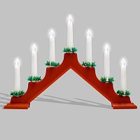 Горка новогодняя 7 свечек (7LED) тепл. бел. 0.5Вт 220-240В IP20 красн. Neon-Night 501-082