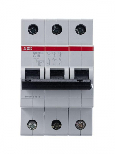 Выключатель автоматический модульный 3п C 16А 4.5кА SH203L C16 ABB 2CDS243001R0164 фото 3