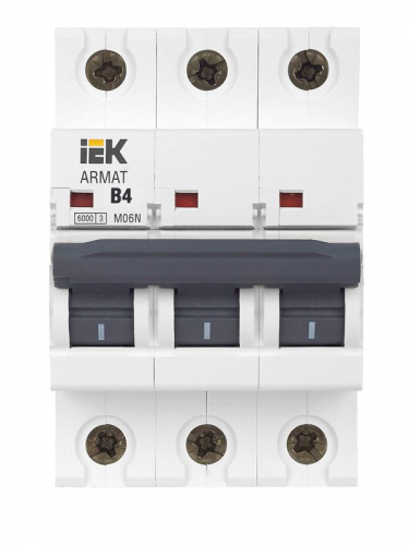Выключатель автоматический модульный 3п B 4А M06N ARMAT IEK AR-M06N-3-B004 фото 2