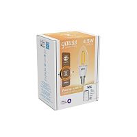 Лампа светодиодная умная Smart Home 4.5Вт свеча 2700К тепл. бел. E14 495лм диммир. управление по Wi-Fi GAUSS 1230112