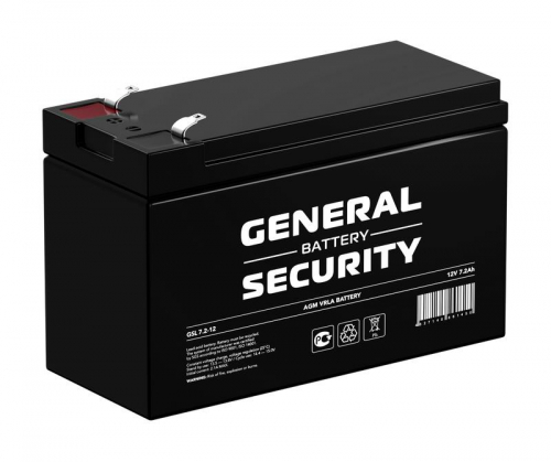 Аккумулятор 12В 7.2А.ч General Security GSL7.2-12F2 фото 2