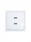 Розетка 2-м СП ZIMA IP20 USB механизм бел. LEZARD 704-0288-192