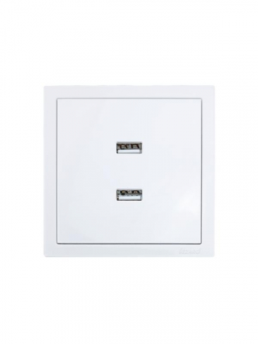 Розетка 2-м СП ZIMA IP20 USB механизм бел. LEZARD 704-0288-192