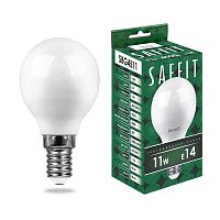 Лампа светодиодная SBG4511 11Вт G45 шар 4000К E14 230В SAFFIT 55138
