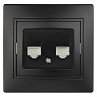 Розетка компьютерная 2-м СП Plano 1-304-05 RJ45 антрацит Intro Б0044576