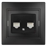 Розетка компьютерная 2-м СП Plano 1-304-05 RJ45 антрацит Intro Б0044576