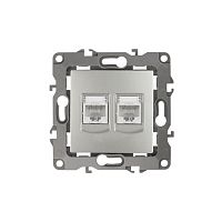 Розетка компьютерная 2-м Эра12 RJ45 12-3108-03 алюм. Эра Б0014731