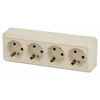Розетка 4-м ОП Quadro 2-208-02 16А IP20 250В 4х2P+Е сл.кость Intro Б0053840