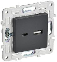 Розетка USB A+C 18Вт SKANDY SK-R13T титан IEK SK-U22-018-K48
