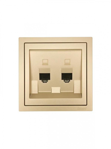 Розетка компьютерная 2-м СП ZIMA IP20 механизм зол. LEZARD 704-3688-141 фото 3