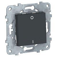 Выключатель 1-кл. 2п 2мод. СП Unica New IP21 (сх. 2) 250В 16AX механизм антрацит SchE NU526254