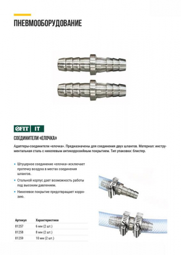 Адаптер-соединители "елочка" 8мм (уп.2шт) FIT 81258 фото 5