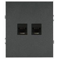 Розетка информационная 2-м СП Arktik RJ45 16А IP20 250В графит Эра Б0070489