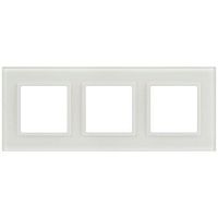 Рамка 3-м Elegance 14-5103-01М для розеток и выключателей стекло матов. бел. Эра Б0065836