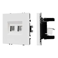 Механизм сдвоенной телефонной розетки SCT-NOBE-MTL2-SFPL-WH (RJ-11 4C) бел. кварц Arlight 054308