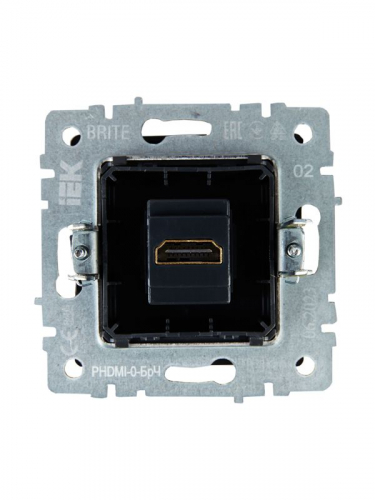 Розетка СП BRITE HDMI РHDMI-0-БрЧ механизм черн. IEK BR-H10-K02 фото 4