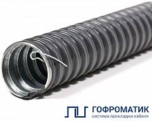 Металлорукав в ПВХ изоляции РЗ-ЦП нг LS 38 d38мм с протяжкой черн. (уп.20м) ГОФРОМАТИК zeta44127