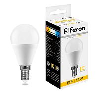 Лампа светодиодная LB-750 11Вт G45 шар 2700К E14 230В FERON 25946
