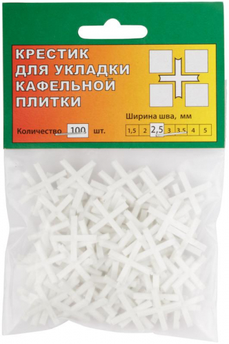 Крестик для кафеля 2.5мм (уп.100шт) Стандарт FIT 16725 фото 2