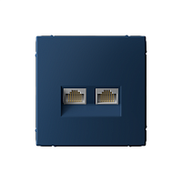Розетка компьютерная 2-м ArtGallery RJ45 + RJ45 кат.5E механизм аквамарин SE GAL001185