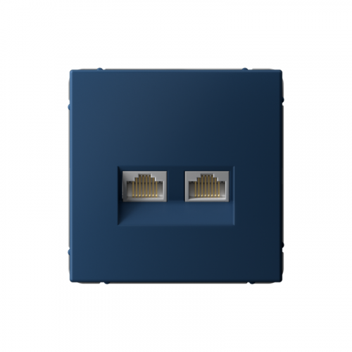 Розетка компьютерная 2-м ArtGallery RJ45 + RJ45 кат.5E механизм аквамарин SE GAL001185