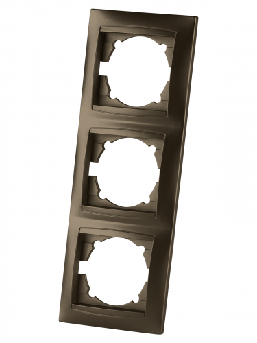 Рамка 3-х постовая вертикальная бронза "Лама" TDM фото 2