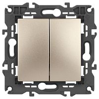 Переключатель 2-кл. СП Elegance 14-1106-04 10А IP20 250В 10AX механизм шампань Эра Б0034246