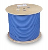 Кабель витая пара S/FTP кат.8 4х2х23AWG solid LSZH нг(А)-HF SSTP-4P-Cat.8-SOLID-IN-LSZH-BL син. (уп.305м) Cabeus 7750c