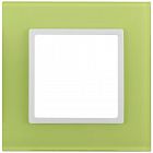 Рамка 1-м 14-5101-26 стекло Elegance лайм+бел. ЭРА Б0034480