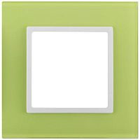 Рамка 1-м 14-5101-26 стекло Elegance лайм+бел. ЭРА Б0034480