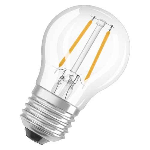 Лампа светодиодная филаментная Retrofit P 1.5Вт (замена 15Вт) прозр. 2700К тепл. бел. E27 136лм угол пучка 300град. 220-240В OSRAM 4058075434325
