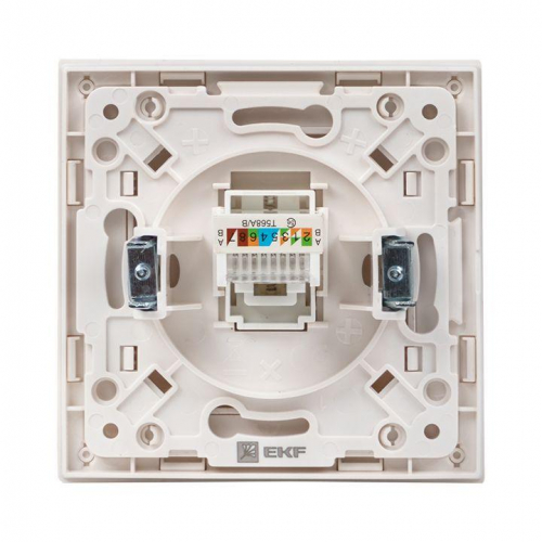Розетка компьютерная 1-м Стокгольм RJ45 механизм бел. PROxima EKF EYK01-035-10 фото 10